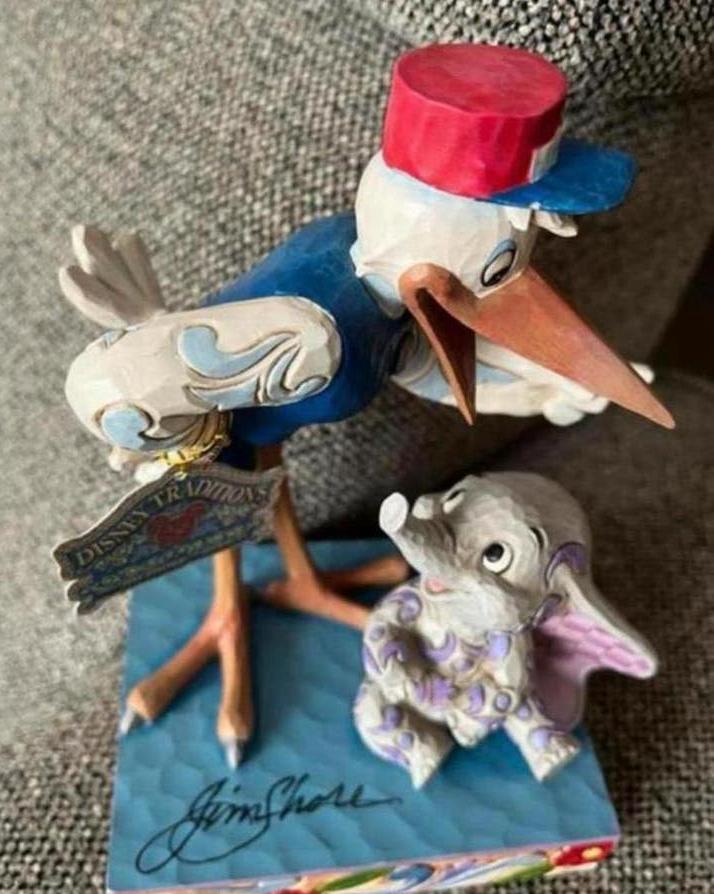 Disney traditions dumbo en stork  SIGNED by jim shore, Verzamelen, Ophalen, Bambi of Dumbo, Zo goed als nieuw, Beeldje of Figuurtje
