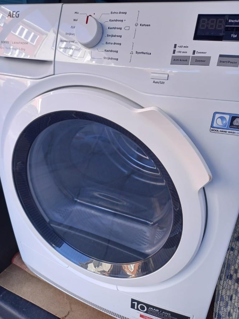 AEG droger 8kg warmtepomp A ++. 7000-serie, Ophalen, Zo goed als nieuw, Voorlader