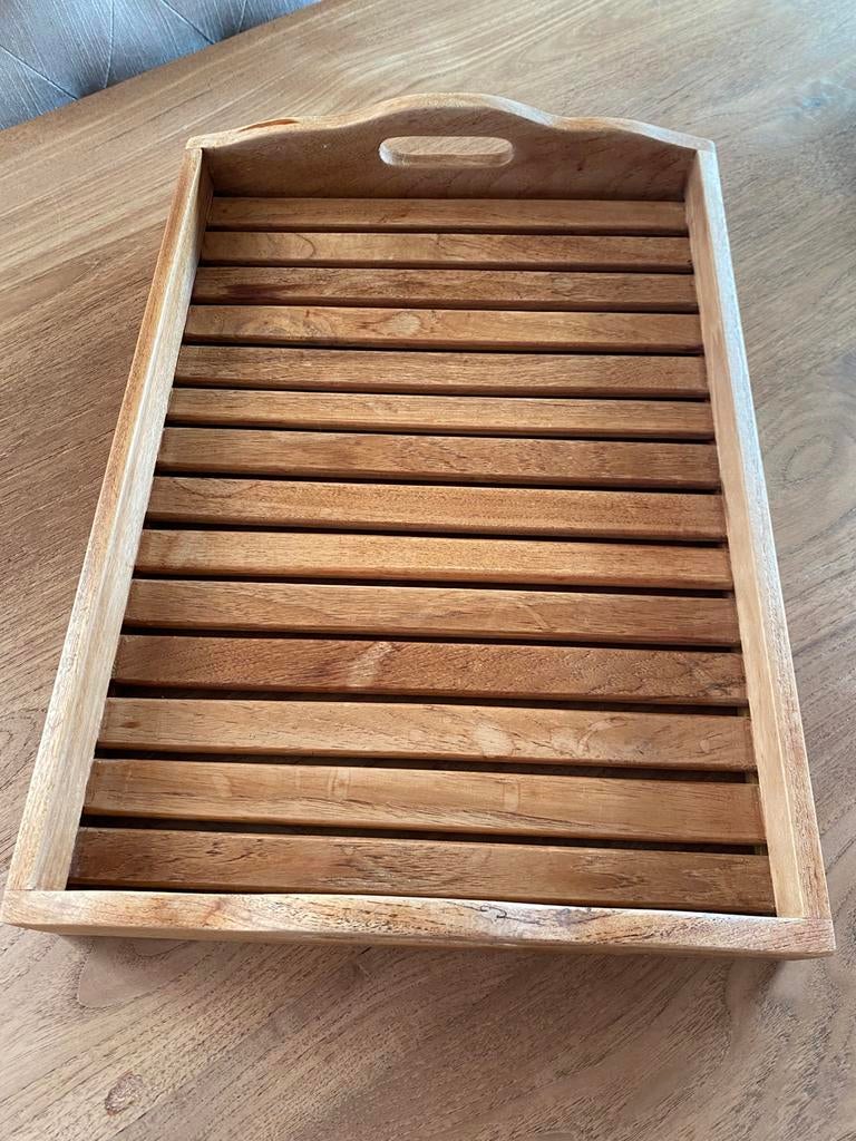 Plateau en teck, Enlèvement, Comme neuf, Bois