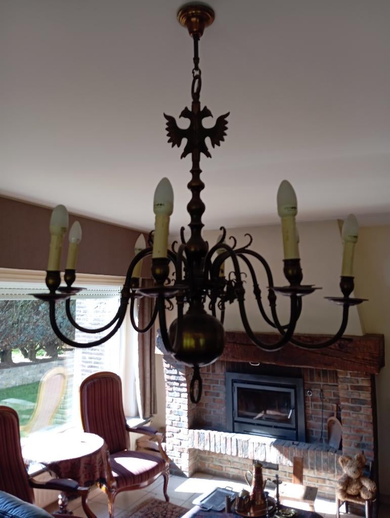 koperen luchter1, Ophalen, Zo goed als nieuw, Metaal