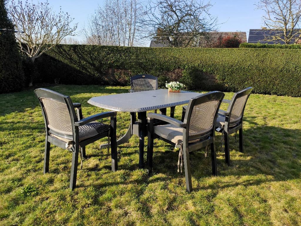Tuinset en stoelen, Jardin & Terrasse, Enlèvement, Comme neuf, Salons de jardin