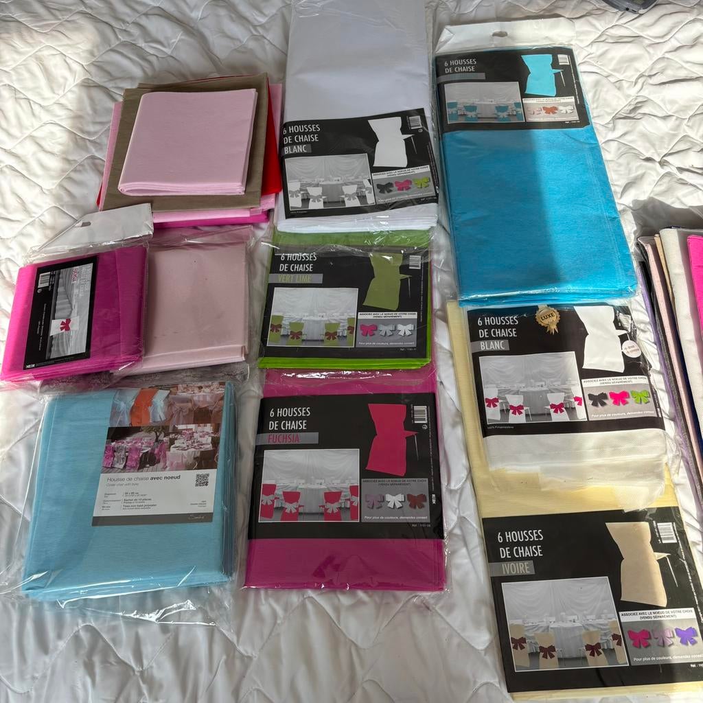Gros lot de housse de chaises, Envoi, Neuf, Blanc, Une