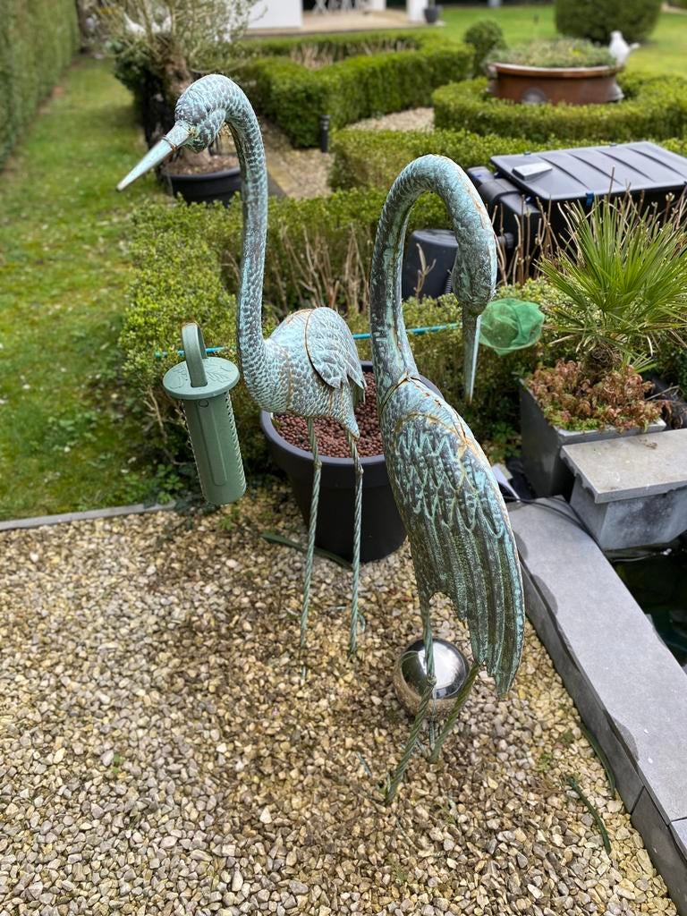 Koppel metaal reigers, Ophalen, Zo goed als nieuw