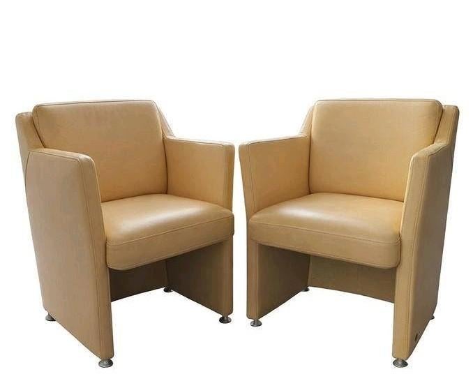 Rolf Benz design fauteuils – lederen zetels – set van 2, Huis en Inrichting, Fauteuils, Ophalen