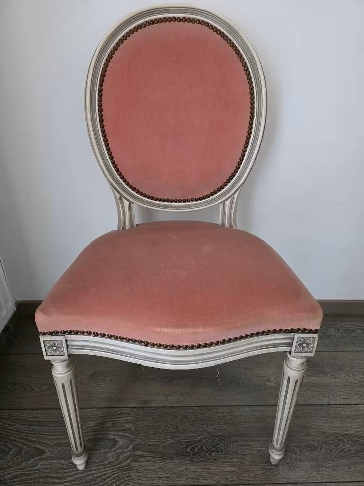 Louis XVI‑stijl (laat 18e eeuw) - Fluwelen Medaillon-stoel, Antiek en Kunst, Ophalen