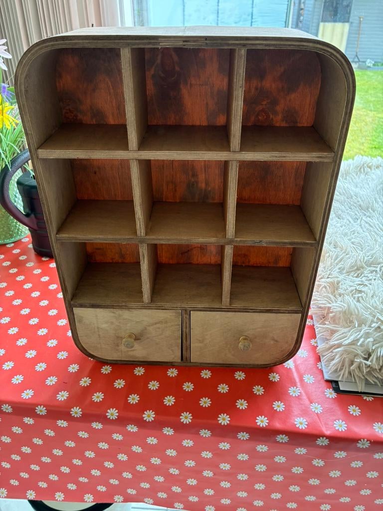 nieuw houten wandrekje met lades, Huis en Inrichting, Ophalen of Verzenden, Nieuw