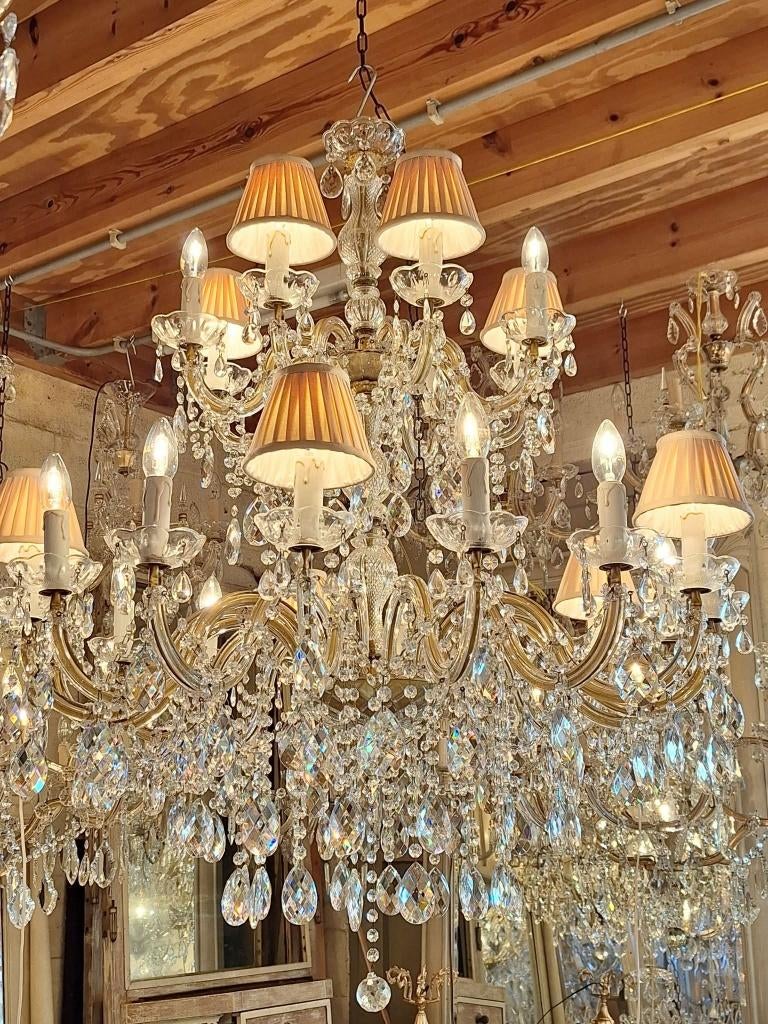 heel grote kristallen luster volledig gerestaureerd, Ophalen of Verzenden, Zo goed als nieuw