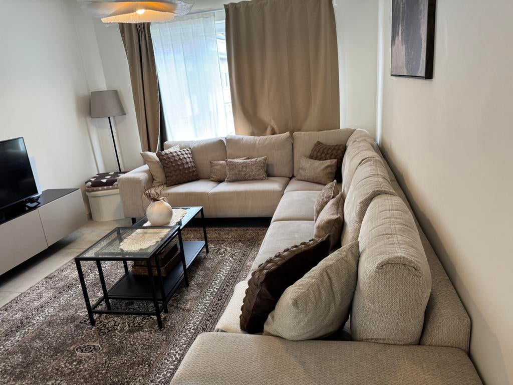 Biege, Maison & Meubles, Canapés | Coins salons complets, Enlèvement, Comme neuf