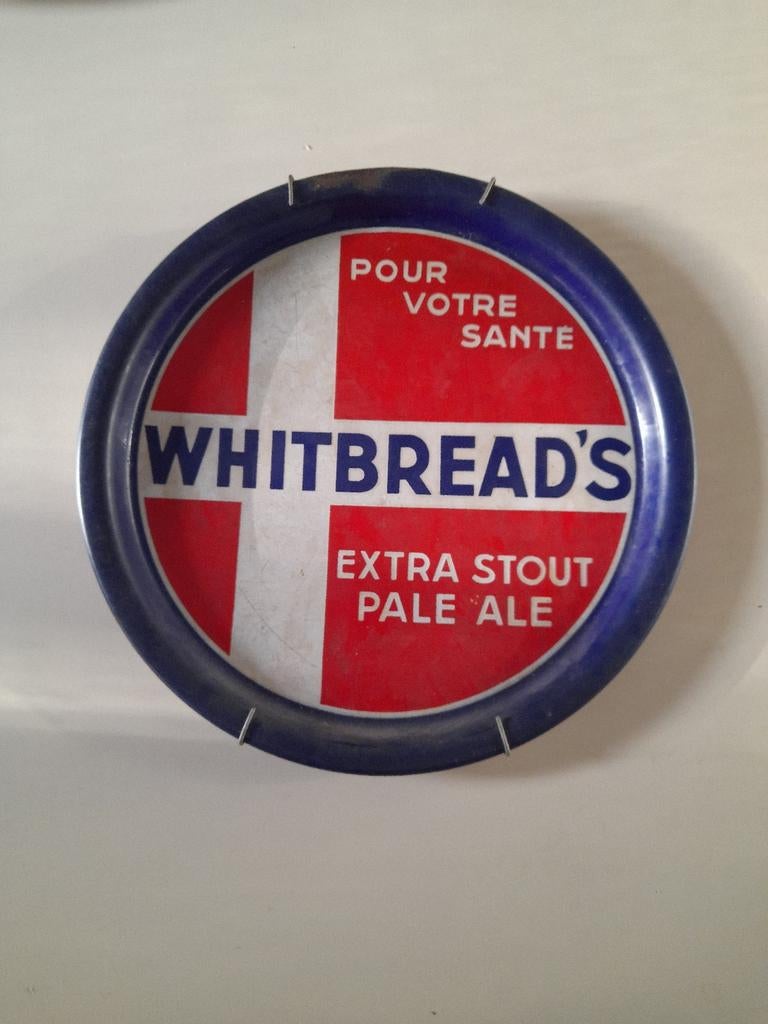 Emaille dienblad whitbread's haak voor ophanging, Verzamelen, Biermerken, Ophalen of Verzenden
