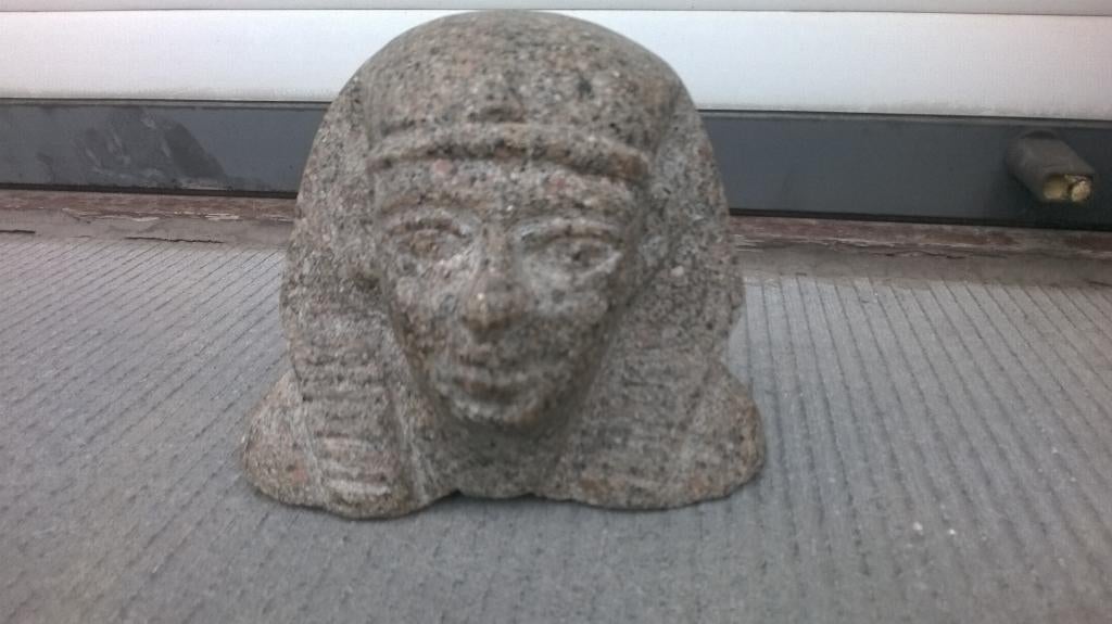 Farao's hoofd gebeeldhouwd in graniet — 11 cm, Antiek en Kunst, Ophalen of Verzenden