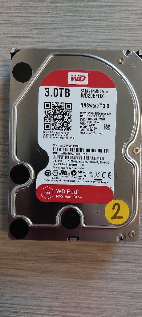 Disque dur - Festplatte - WD Red Pro 3 TB – WD30EFRX– CMR, Intern, Western Digital, 3 Teras, Server