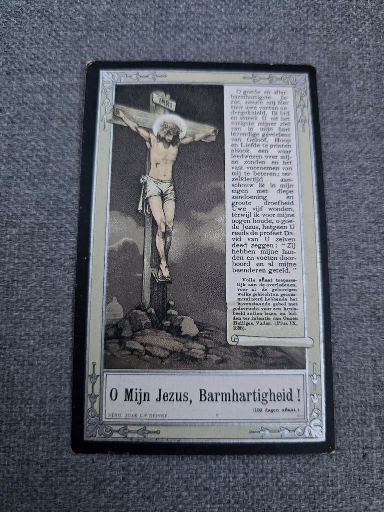 Carte de décès 1915, Webbekom, Kortenaken, Collections, Enlèvement ou Envoi, Image pieuse