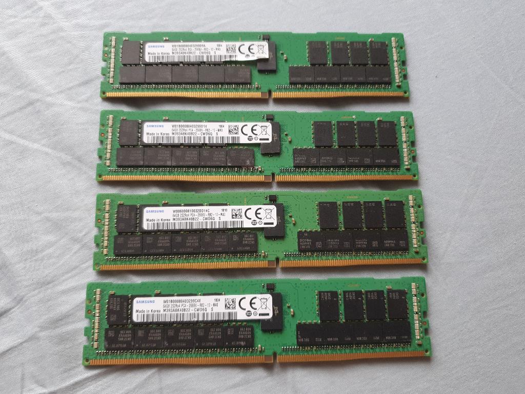 256Gb DDR4 ECC Samsung 64Gb x 4 Server RAM, Informatique & Logiciels, Enlèvement ou Envoi, DDR4, Serveur, Utilisé