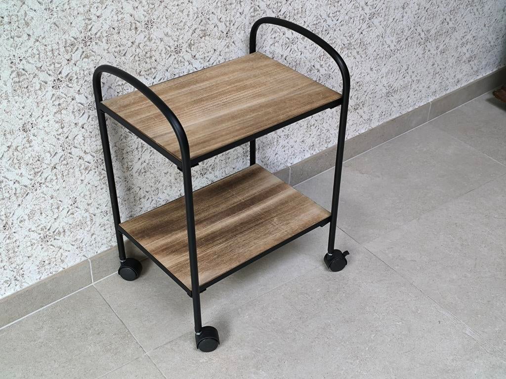 Petit chariot en métal/ bois avec roulettes. (Bon état!), Enlèvement, Utilisé