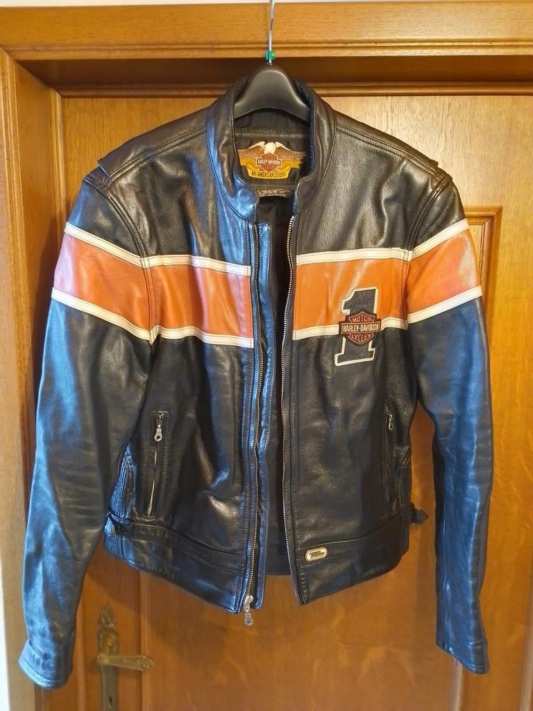 Veste moto cuir Harley-Davidson L (État neuf), Particulier