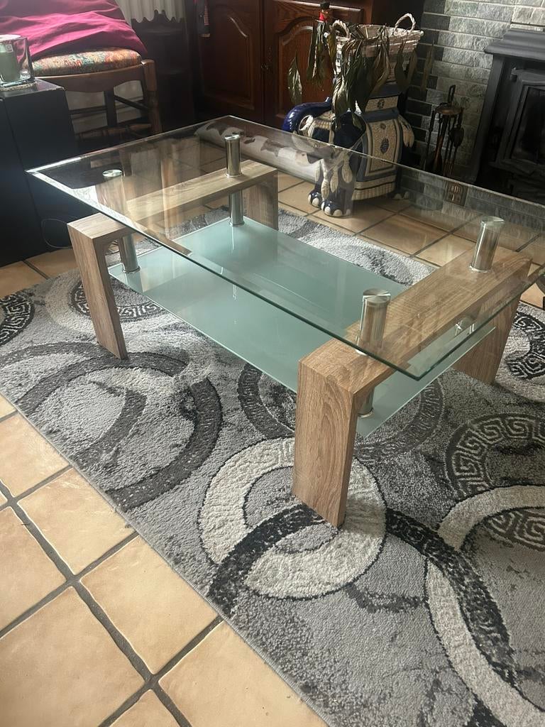 Table de salon, Maison & Meubles, Tables | Tables de salon, Enlèvement, Comme neuf, Verre