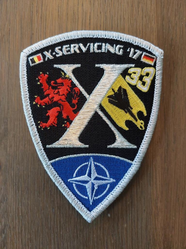 Patch Belgian Air Force 10 W Tac x-servicing 2017, Verzamelen, Verzenden, Luchtmacht, Embleem of Badge