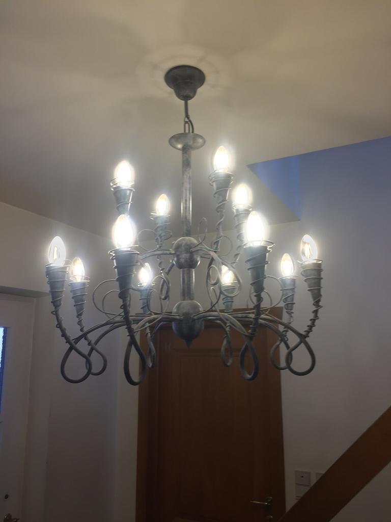 Luster met led-lampen, Huis en Inrichting, Lampen | Kroonluchters, Ophalen, Zo goed als nieuw