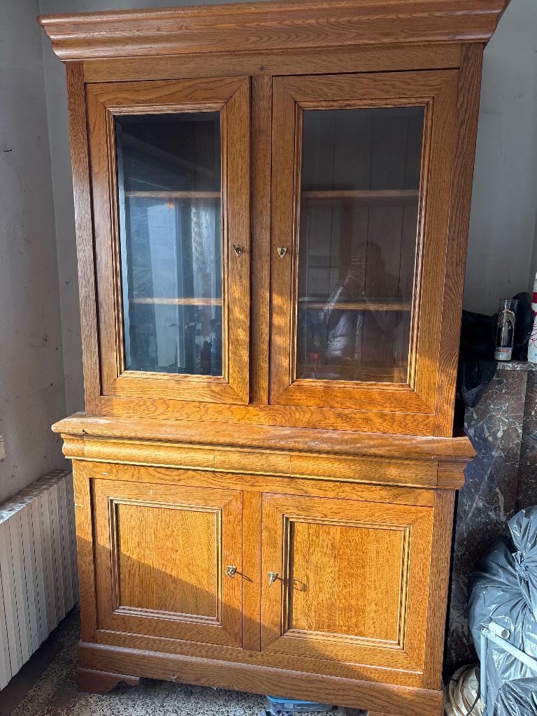 Vitrine chêne en très bon état, Antiquités & Art, Enlèvement