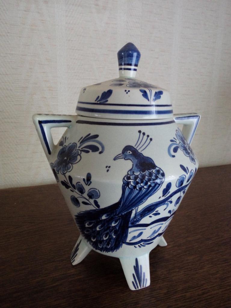 Vintage kruik met deksel, Delfts blauw, jaren 40, Enlèvement