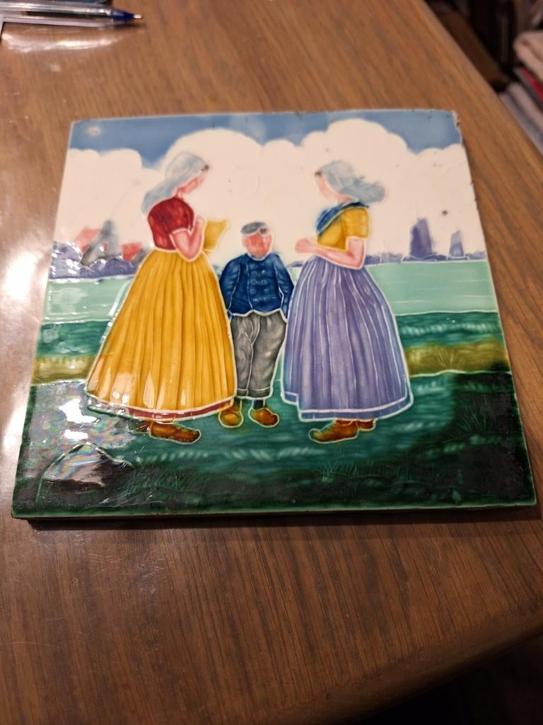 3 dezelfde antieke tegels, Antiek en Kunst, Ophalen of Verzenden