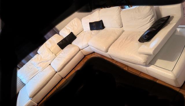 Chatezu d'Ax hoeklounge in wit leer, Ophalen, Gebruikt, Hoekbank, Leer