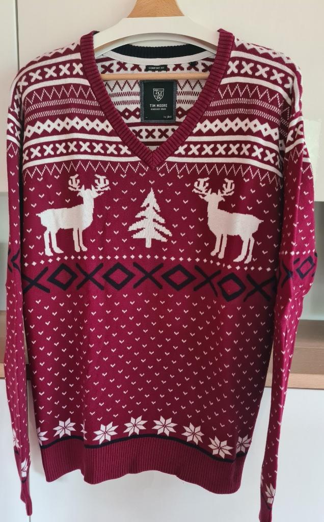 Trui 'met hert-print' (maat: XL), Kleding | Heren, Truien en Vesten, Zo goed als nieuw, Maat 56/58 (XL), Rood, Ophalen of Verzenden