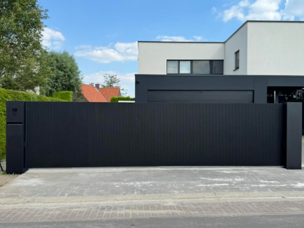 Aluminium poorten inclusief automatisatie, Tuin en Terras, Tuinpoorten, Ophalen of Verzenden, Zo goed als nieuw, Aluminium