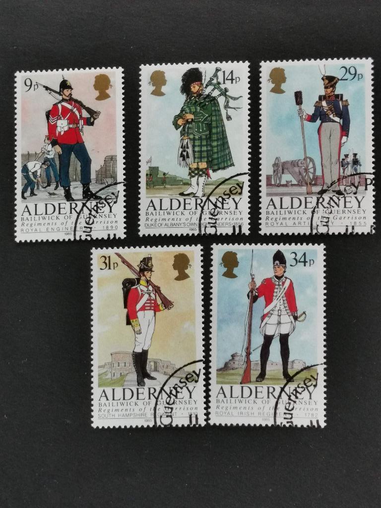 Alderney 1985 - uniformes militaires, Enlèvement ou Envoi, Affranchi