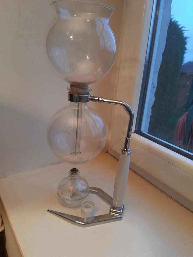 cafetière à dépression  Hellem en verres Pyrex, Ophalen of Verzenden, Zo goed als nieuw, Koffiemachine, Gemalen koffie