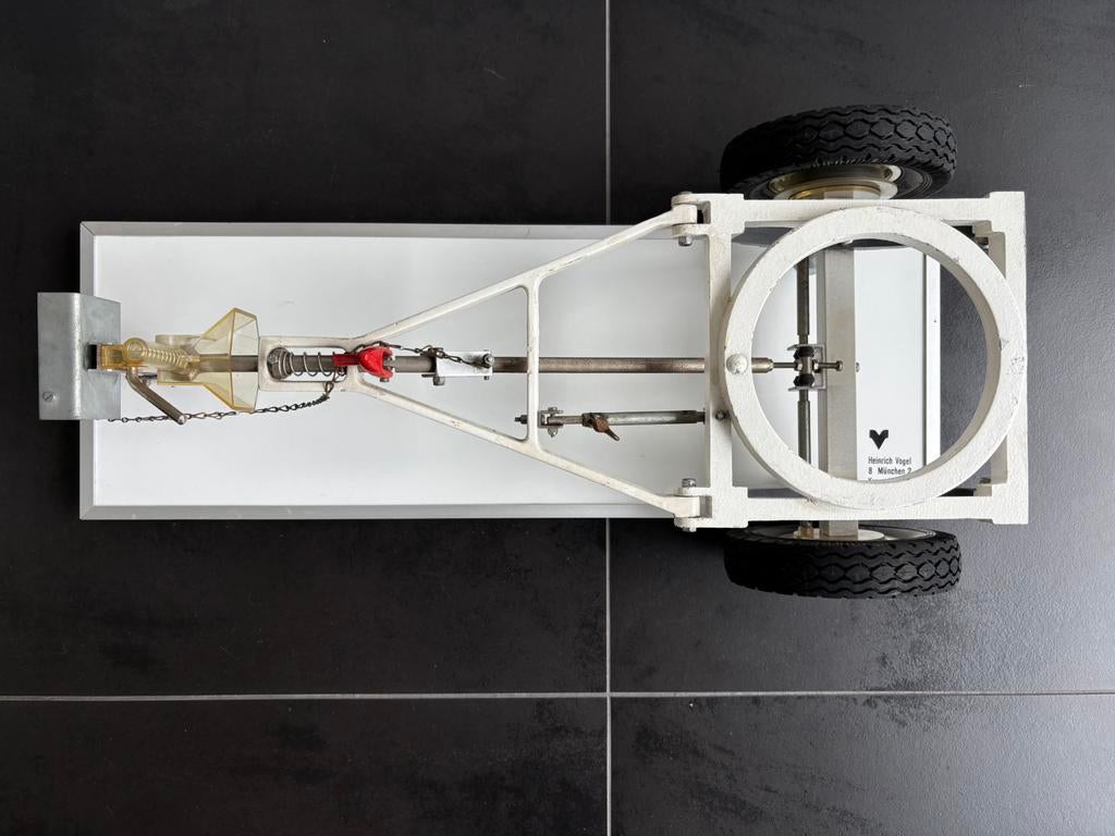 Vintage leermodel Heinrich Vogel wit met gele koppeling, Verzamelen, Retro, Overige typen, Ophalen