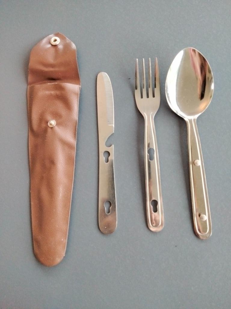 Housse de voyage  avec couverts 1 Personne, Maison & Meubles, Cuisine | Couverts, Neuf, Ensemble de couverts, Résiste au lave-vaisselle