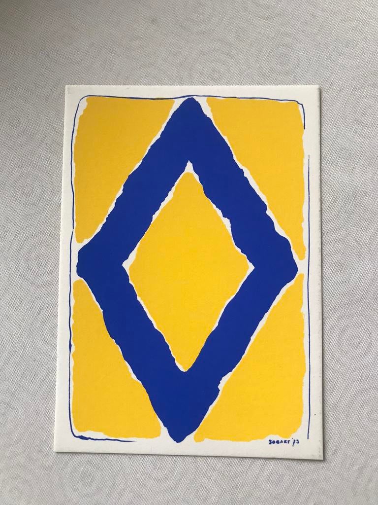 Bram Bogart gezeefdrukte postkaart, Antiek en Kunst, Ophalen of Verzenden