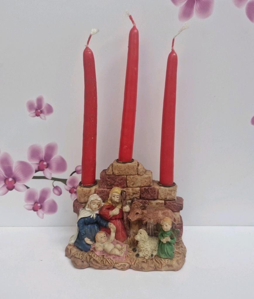 🎄 Set de la Nativité + bougies, Divers, Noël, Comme neuf, Enlèvement ou Envoi