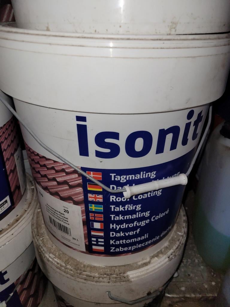 Isonit verf vr leien, beton, ijzer en golfplaten. Antraciet, Doe-het-zelf en Bouw, Verf, Beits en Lak, Ophalen, Rood, Verf