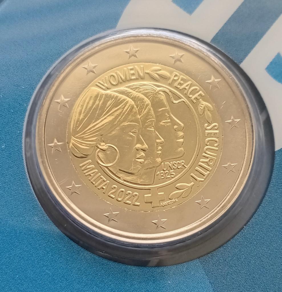 2 euro Malte 2022 Résolution 1325 Nations Unies BU, Enlèvement ou Envoi, Malte, 2 euros