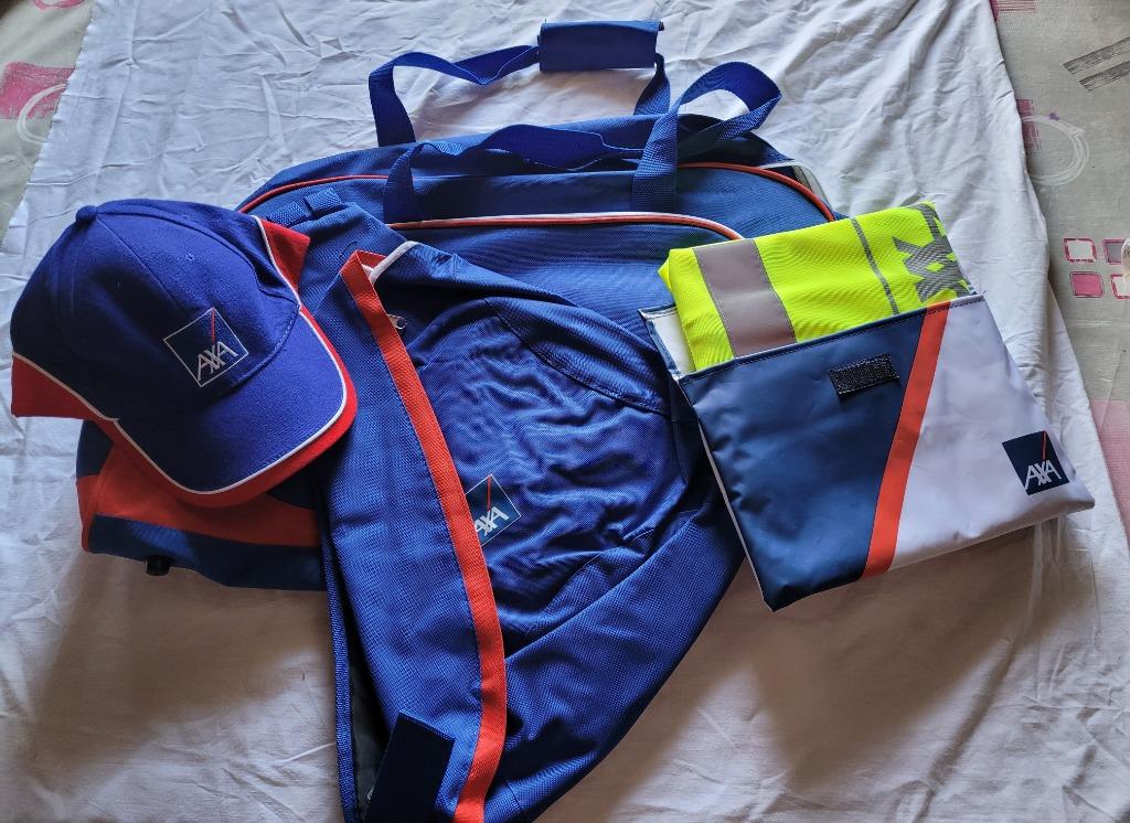 Lot : Sac de sport, casquette, sac, débardeur "fluo" AXA., Enlèvement ou Envoi, Neuf