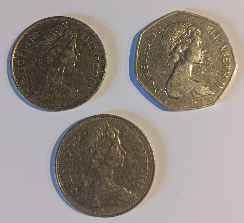 Lot de trois pièces Elisabeth II, Ophalen of Verzenden, Zilver