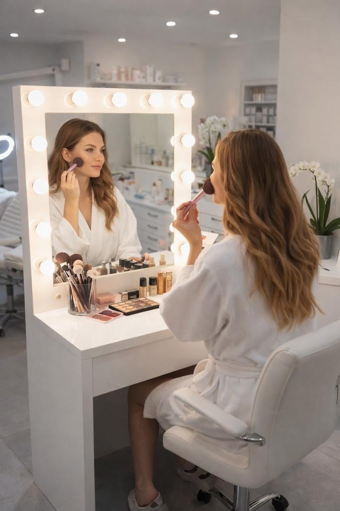 TABLE DE MAQUILLAGE DE COULEUR BLANCHE À HAUTE BRILLANCE, Enlèvement