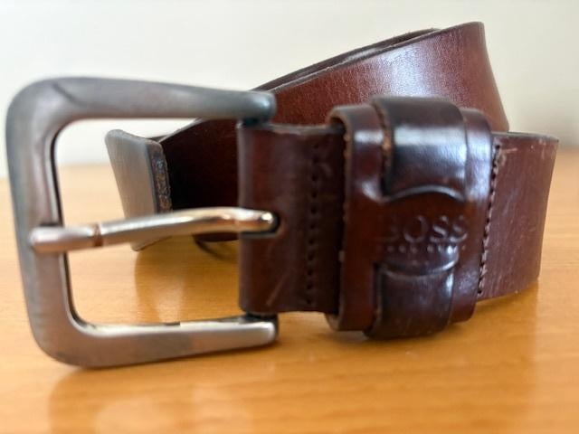 riem Boss, Boss, Bruin, Echt leder, Minder dan 95 cm