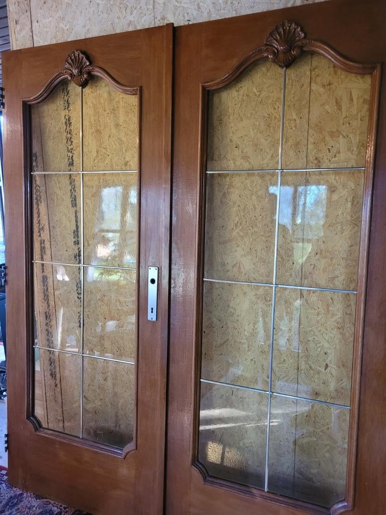 Mooie antieke dubbele binnendeuren, Doe-het-zelf en Bouw, Ophalen, Glas