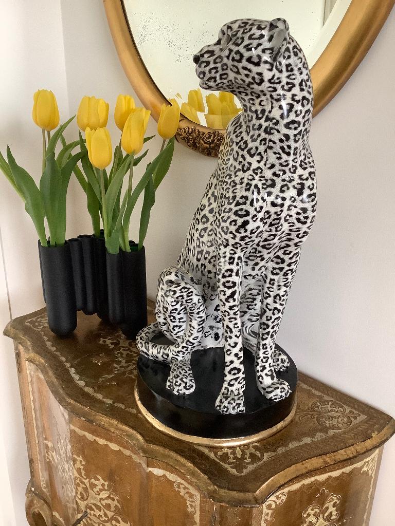 CHEETAH PANTER (polyresin) ., Antiek en Kunst, Ophalen