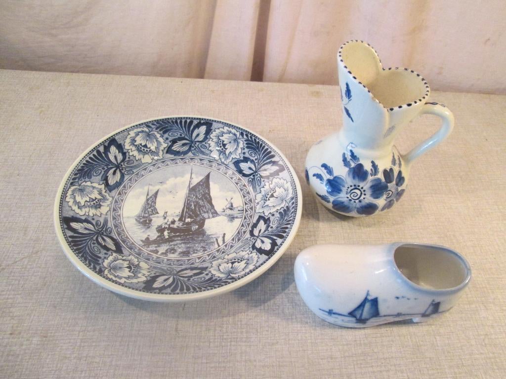 3 magnifiques objets bleus de Delft, Enlèvement ou Envoi
