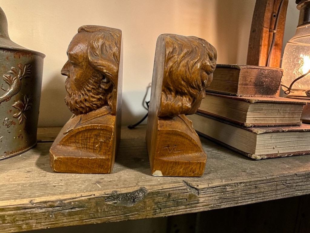 Set de 2 serre-livres vintage : Marx contre Beethoven, Antiquités & Art, Curiosités & Brocante, Enlèvement