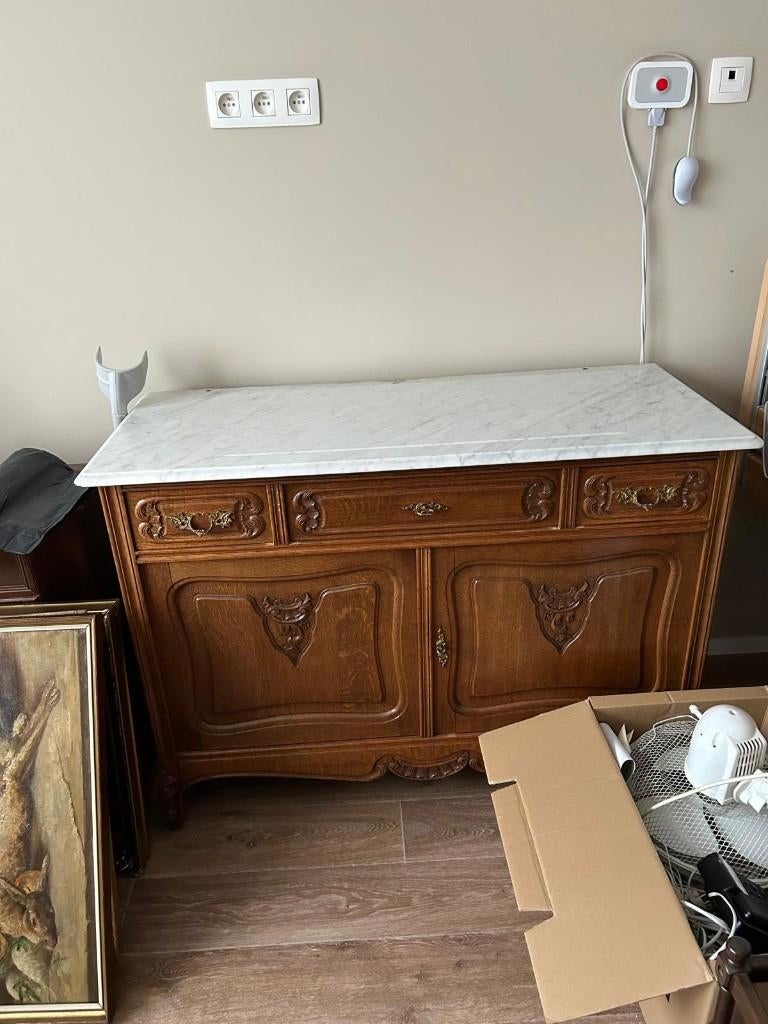 Vintage commode met marmeren blad, Antiek en Kunst, Antiek | Meubels | Kasten, Ophalen