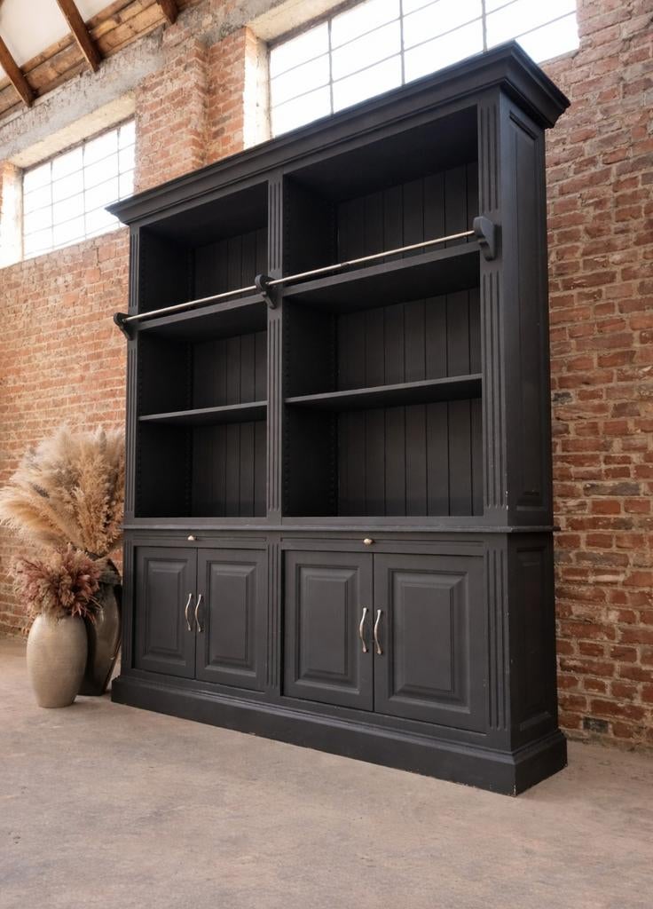 Prachtige boekenkast/bibliotheekkast art:63/26.2, 25 à 50 cm, 200 cm ou plus, Avec tablette(s), Landelijk