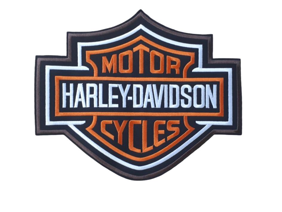 Écusson à repasser XL avec logo Harley Davidson, 30 x 25 cm, Motos, Enlèvement ou Envoi, Neuf