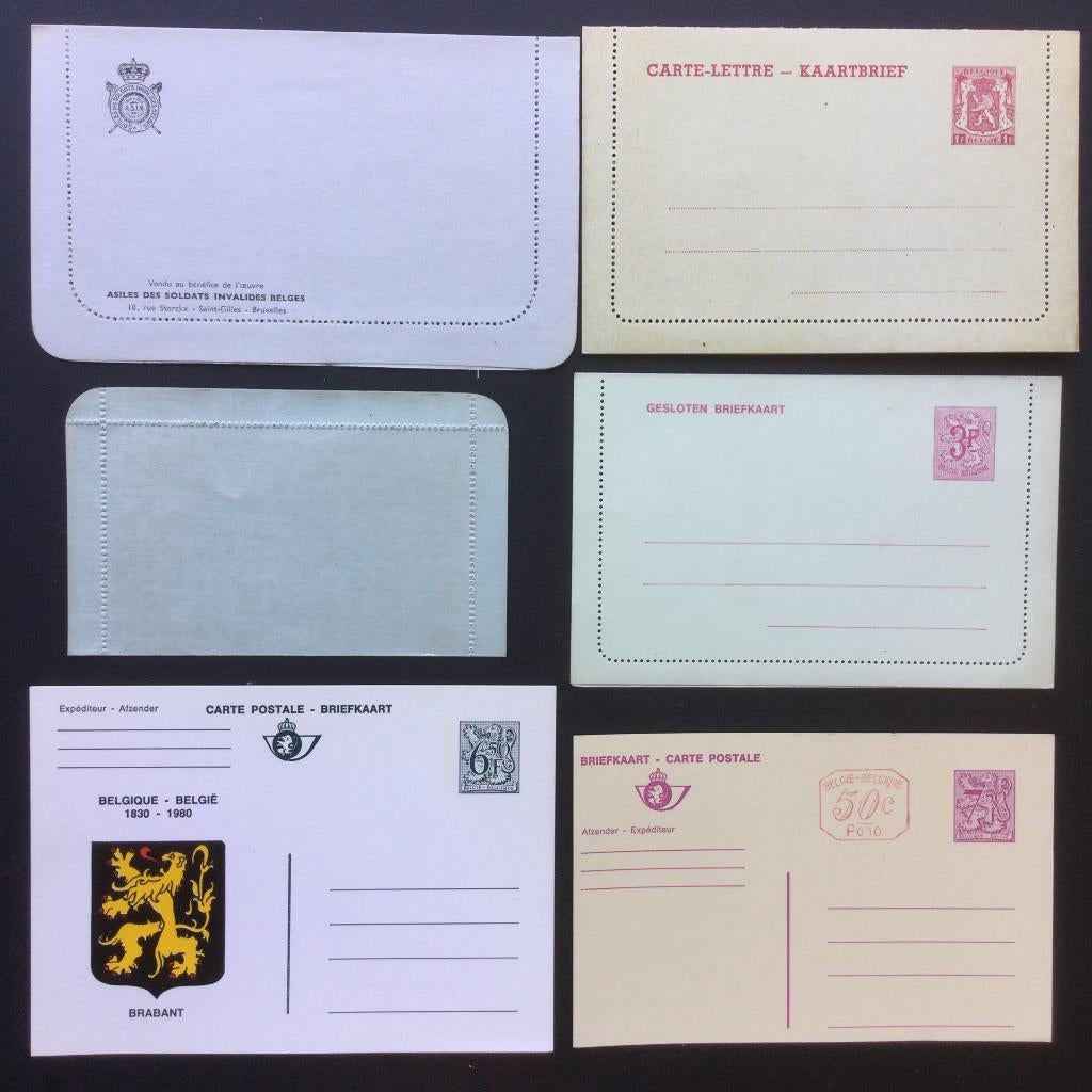 6 vintage carte postale- briefkaart België, Ophalen of Verzenden, 1940 tot 1960, Ongelopen