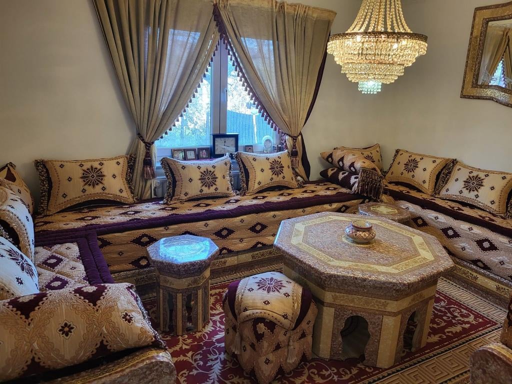 Salon Marocain en superbe état., Salon typiquement  marocain, Comme neuf, Enlèvement, Tissus