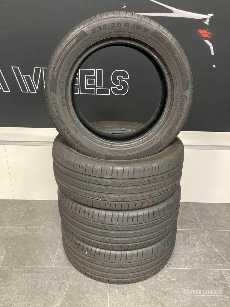 4x 235/55/18 100V Continental Contisportcontact5 zomerbanden, 18 inch, Gebruikt, -, -
